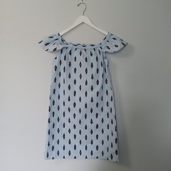 J. CREW ~ Off The Shoulder Ikat Print Dress - Picture 2 of 11